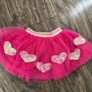 Mud Pie Pink Heart Sequin Tutu Size 3T